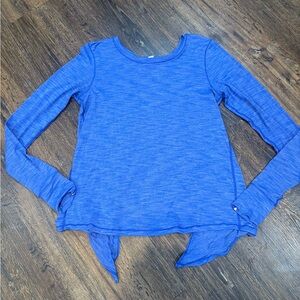 Lululemon Athletica Beat the Heat Heathered Blazer Blue Long Sleeve Top